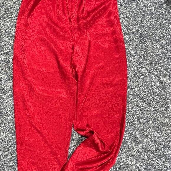 DELICATES 2 piece, women's size S, polyester pajamas set, red satin feel - Picture 10 of 10